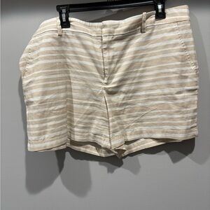 Tommy Hilfiger Cream and White Striped Shorts